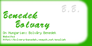 benedek bolvary business card