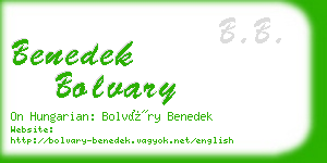 benedek bolvary business card
